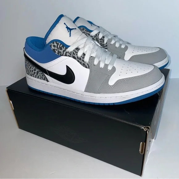 Air Jordan 1 Low SE True Blue Mens Size 8 Basketball Sneakers Shoes - Picture 3 of 14